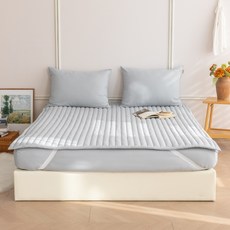 BAZAAR 馬卡龍四季固定鬆緊帶床墊, 淺灰色