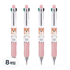 JAVAPEN Pet 超低黏度油性原子筆 + 自動鉛筆 0.5mm, 粉紅色, 8個