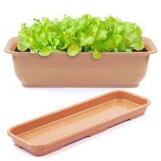 화분월드 라운드 직사각 뷰티 6호 + 받침, 커피컬러, 1개