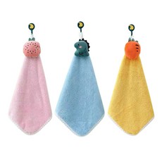 ZBIBI 角色動物柔軟超細纖維掛式毛巾, 3個, 淺褐色