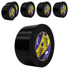 신흥테이프 면테이프 48mm x 25M 검정, 6개