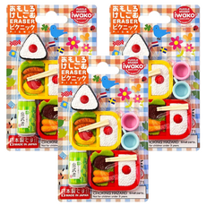 Iwako 造型橡皮擦 飲料 + 便當 Set, 日本製造, 3組