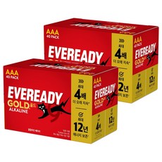 에너자이저 에버레디 골드 알카라인 AAA 건전지, 40개입, 2개
