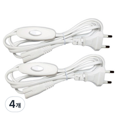 T5 2針用 中間開關電源線 SDC-01, 4個, 150cm, 白色