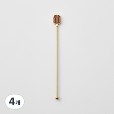 Modern House 法式甜點不鏽鋼攪拌棒 可麗露 20cm, 4個, 混合色