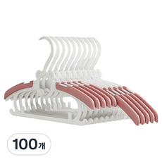 모먼트데이 어깨뿔 방지 논슬립 길이조절 옷걸이, 핑크, 100개