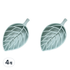 제이케이상점 물받이나뭇잎 비누케이스, 블루, 4개