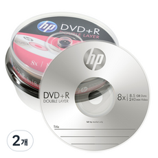 HP 8.5GB 8x 더블 레이어 공디스크 DVD+R 케익 10p, 2개