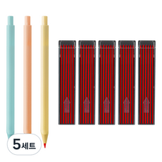 DGRM 評分彩色鉛筆 隨機出貨 3p + 自動鉛筆芯 2mm 60p 套組, 5套