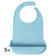 로시테라 실리콘 성인용 턱받이 M, 라이트블루, 5개