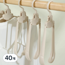 클로버상사 접이식 옷걸이, 아이보리, 40개