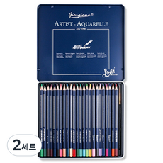 드로잉 전문가용 고급 미술 색연필 + 케이스 세트, 2세트, 24색