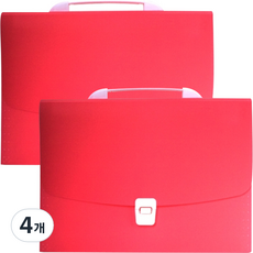 올러바웃 서류 정리 파일케이스 A4, 4개, 레드