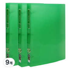 透明 Frontier 高級 2cm 3孔 A4 活頁夾, 綠色, 9個