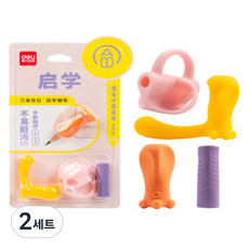 deLi 得力 鉛筆握筆器 4件組 VC502, 粉色款, 2套