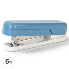 deLi 得力 雙色粉彩360度旋轉圓頭釘書機 33號針 TA304, 藍色, 6個