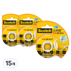 스카치 양면 테이프 디스펜서 136 12mm x 6.35m, 투명, 15개