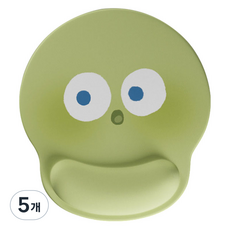 허니버블 깜찍 이모티콘 손목보호 마우스패드, 그린, 5개