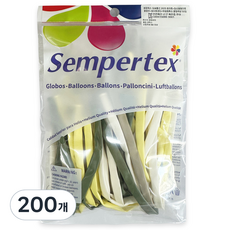 셈퍼텍스 요술풍선 260S, 랜덤발송(화이트, 파스텔메이트 옐로우, 화이트샌드, 유칼립투스), 200개