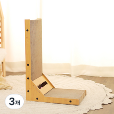 홍운 고양이 대형 수직 스크래쳐 장난감 공 L자형, 혼합색상, 3개