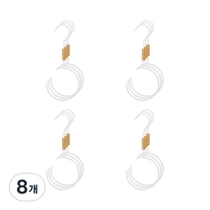 모노플랫 포인트 다용도 걸이 3p, 화이트 + 우드, 8개