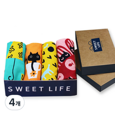 youhouse Sweet Life 抹布 雨滴薄荷 + 馬克杯貓橘色 + 散步藍狗 + 早午餐黑貓 C套組, 4個