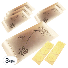 2Youngdesign Momo 黃金零用錢信封 6入, 金色(蘭花圖案), 3套