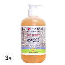 캘리포니아베이비 슈퍼 센서티브 샴푸 앤 바디워시, 562ml, 3개