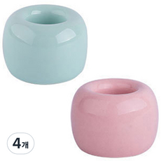 RIVER-GREEN 普通陶瓷牙刷架 2p, 綠色+粉色, 2組