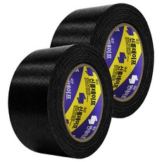 신흥테이프 국산 대용량 라바 청면테이프 48mm x 25M 검정, 2개