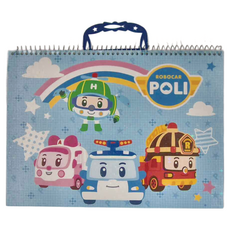 ROBOCAR POLI 波力 手提13K寫寫畫畫擦擦本, 藍色, 2本