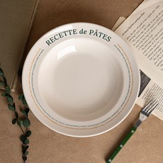 La Ceramique Recipe 字母復古義大利麵碗 25cm, 1個, 藍綠色