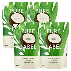 PURE LABEL 廚房洗潔精 椰子香 補充包, 4個, 1L