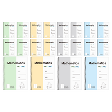 POPO FANCY 半半 2分割 數學練習本, 混色, 20入