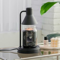 양키캔들 자캔들 + 플레인 캔들워머 + 전구 2p 세트, 블랙, 미드썸머나잇