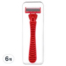 마켓링 여성용 러블리 면도기 레드, 6개, 1개입