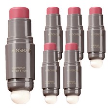 MINSHZEE 茗希芝 雙頭設計腮紅棒 6支 櫻粉玫瑰 霧面腮紅 腮紅膏, 6件