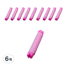 魔術豐盈捲髮槓 10入 3號(8*1.3cm) 顏色隨機, 粉紅色,黃色, 6個
