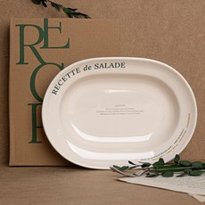 Lacceramic Recipe 字母復古橢圓碗 25cm, 藍綠色, 1個