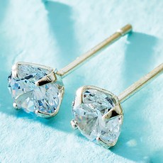 노이드비 925실버 큐빅 침타입귀걸이 화이트한쌍 4사이즈