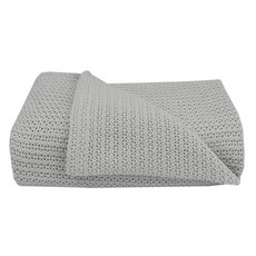 澳洲 Living Textiles 有機棉洞洞毯 嬰兒床毯, 灰色