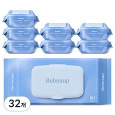 Bebesup 廁所專用可沖濕式衛生紙, 80張, 55g, 32包