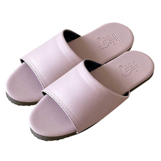 TAIWAN SLIPPER 台灣犀利趴 兒童簡約皮質拖鞋, 柔霧粉, 1雙