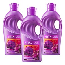 아우라 생화캡슐 이노베이션 초고농축 섬유유연제 자스민머스크향 본품, 1L, 3개