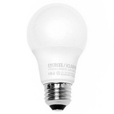 번개표 LED 화이트 전구 8W, 주광색, 1개