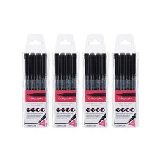 LINEPLUS 4種書法筆, 黑色的, 4套