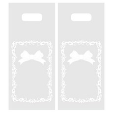 피크닉하우스 투명 리본 손잡이 비닐백, 혼합 색상, 100개입