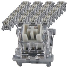 MONSTARGEAR Outemu Tom 靜音段落機械式鍵盤軸 熱插拔替換潤滑軸體 80入, 單一商品, 混合顏色, 製造商軸