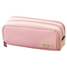 雙層大容量馬卡龍色筆袋, 粉色, 1個