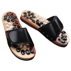 오코로 자갈 발지압 슬리퍼 250~255, 블랙, 1개